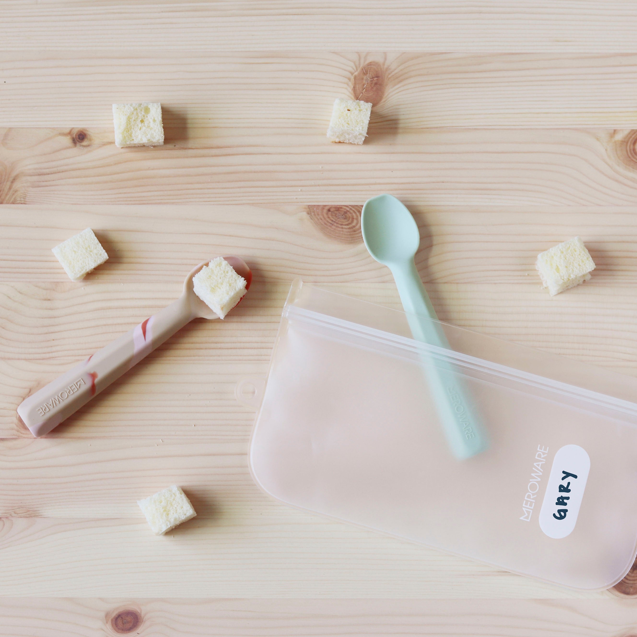 MEROWARE GARY SOFT SPOON SET- MOJITO + MILK TEA SWIRL