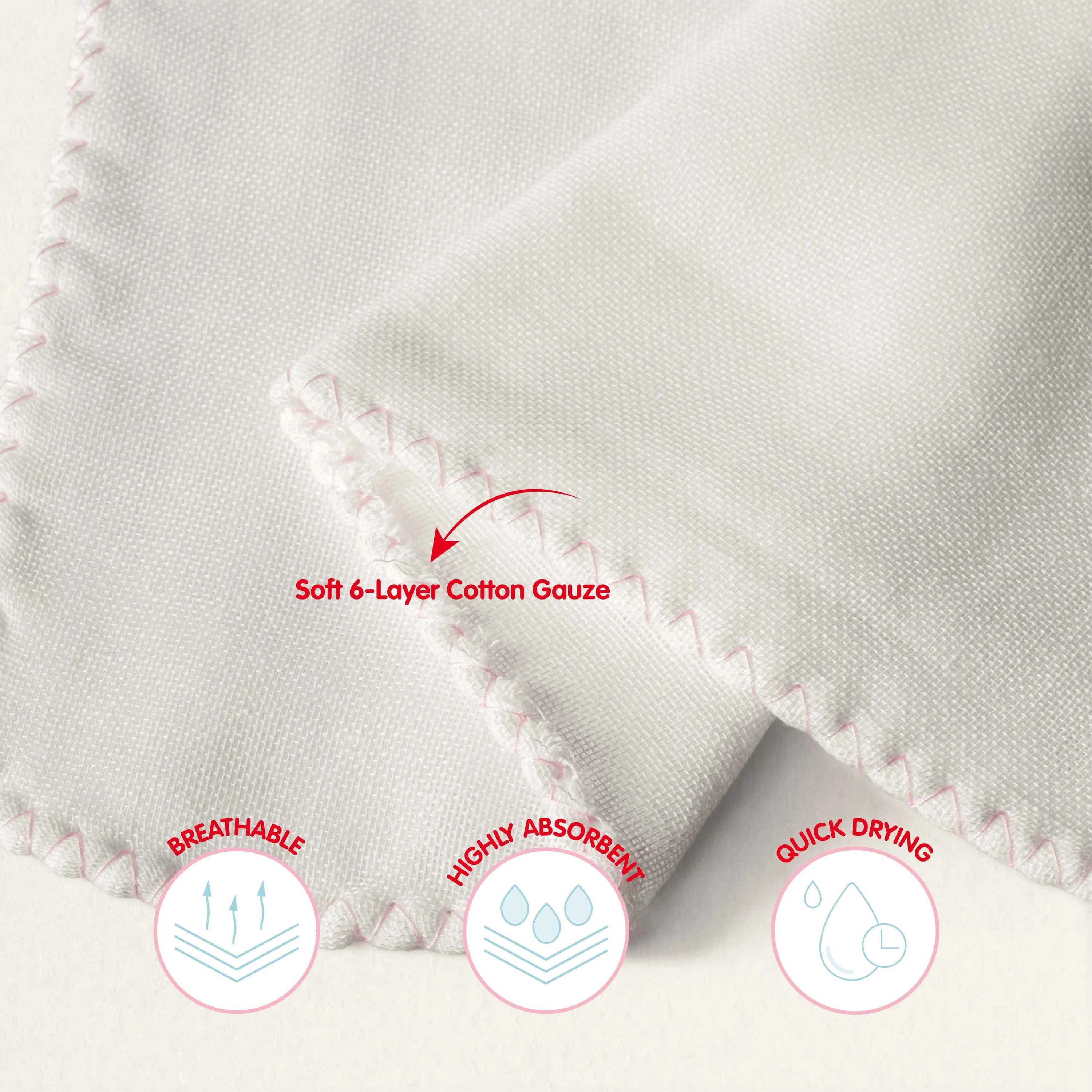 6-Layer Gauze Handkerchief 3 pcs