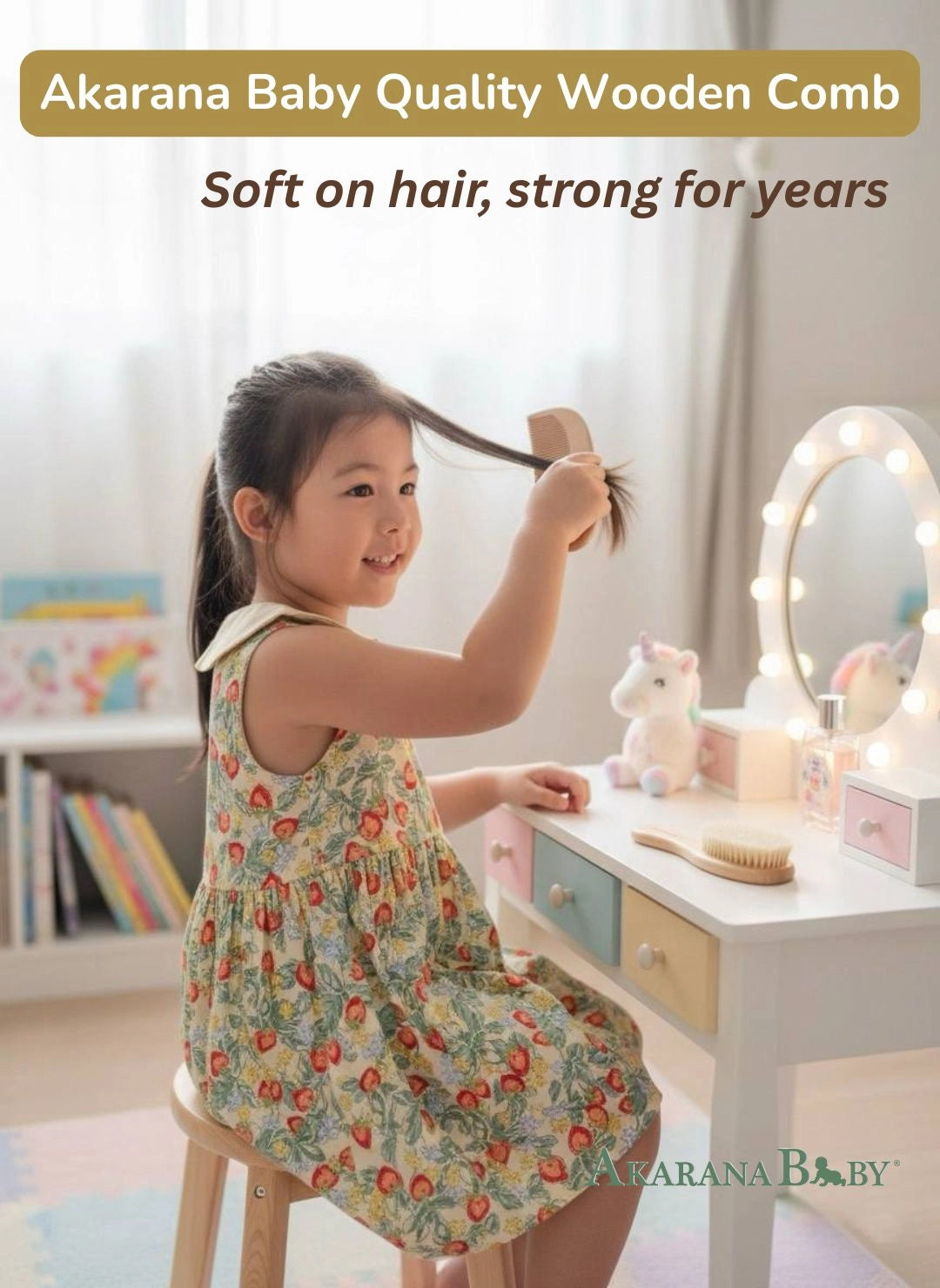 Akarana Baby Goat Wool Baby Hairbrush Set