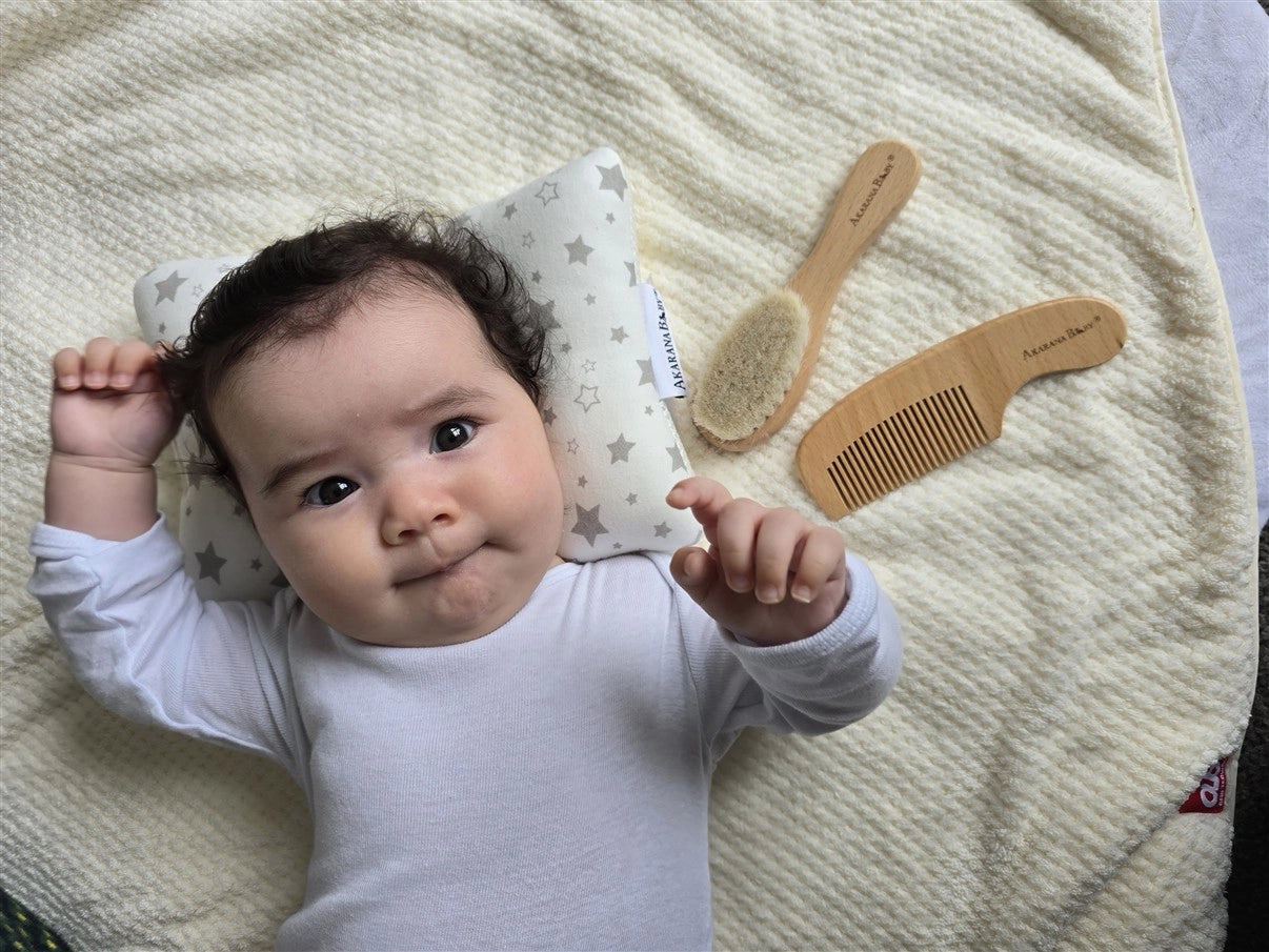 Akarana Baby Goat Wool Baby Hairbrush Set