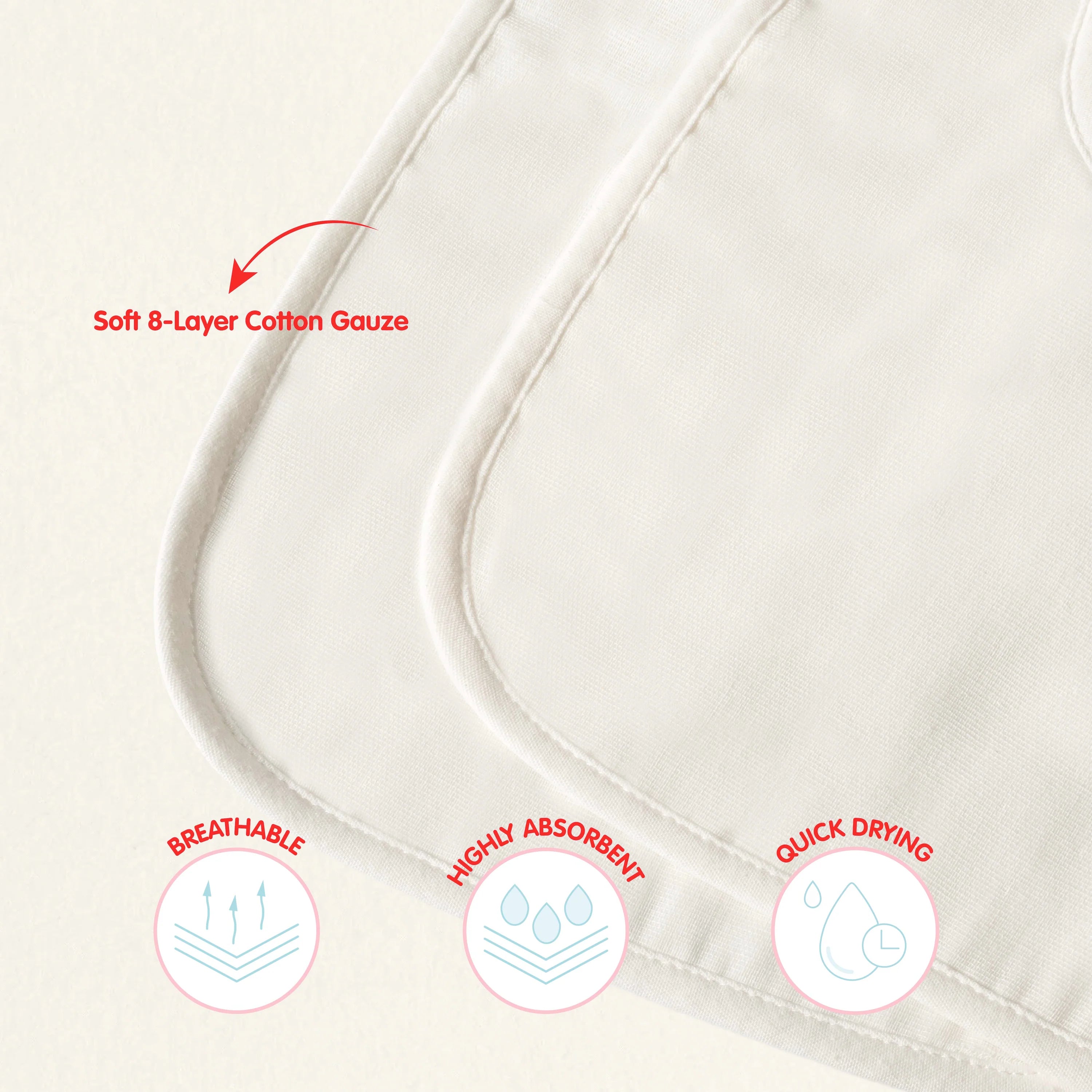 Gauze Drooling Bib 2 pcs