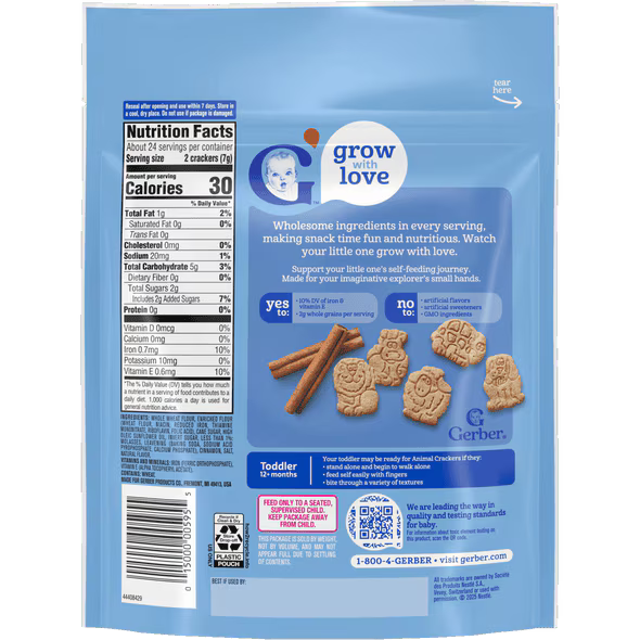 Gerber Animal Crackers, Cinnamon graham 170g