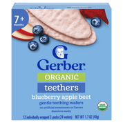 Gerber Organic Blueberry Apple Beet Carrot Teethers 48g