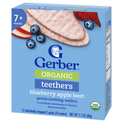 Gerber Organic Blueberry Apple Beet Carrot Teethers 48g