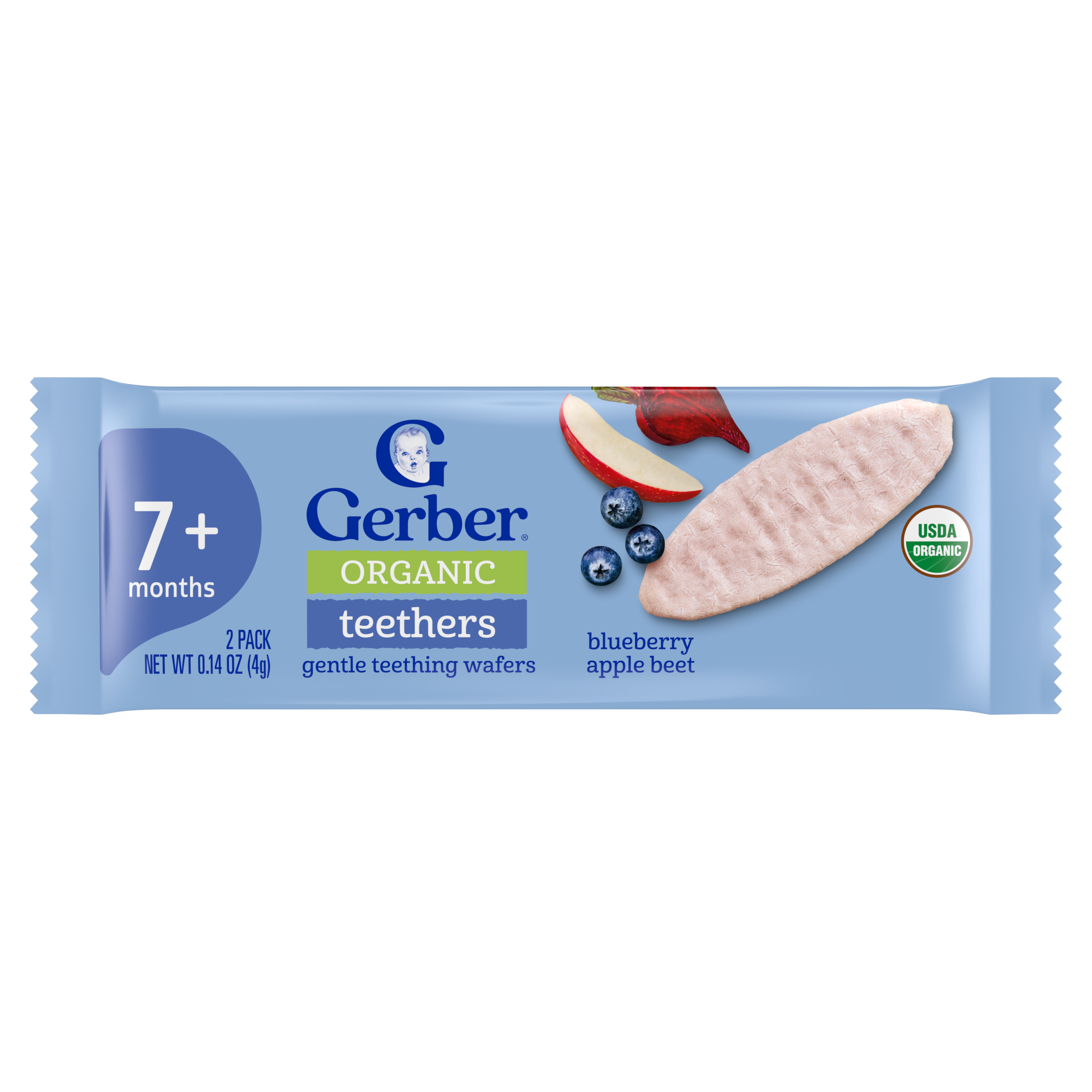 Gerber Organic Blueberry Apple Beet Carrot Teethers 48g