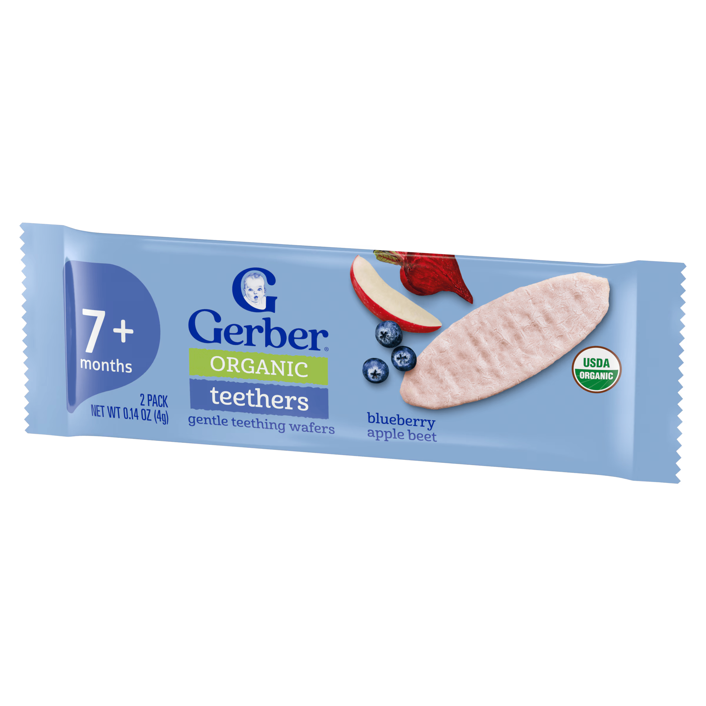 Gerber Organic Blueberry Apple Beet Carrot Teethers 48g