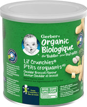 Gerber Organic Lil' Crunchies White Cheddar Brocolli 45g
