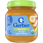 Gerber Organic Mango Apple Banana Glass Jar 113g