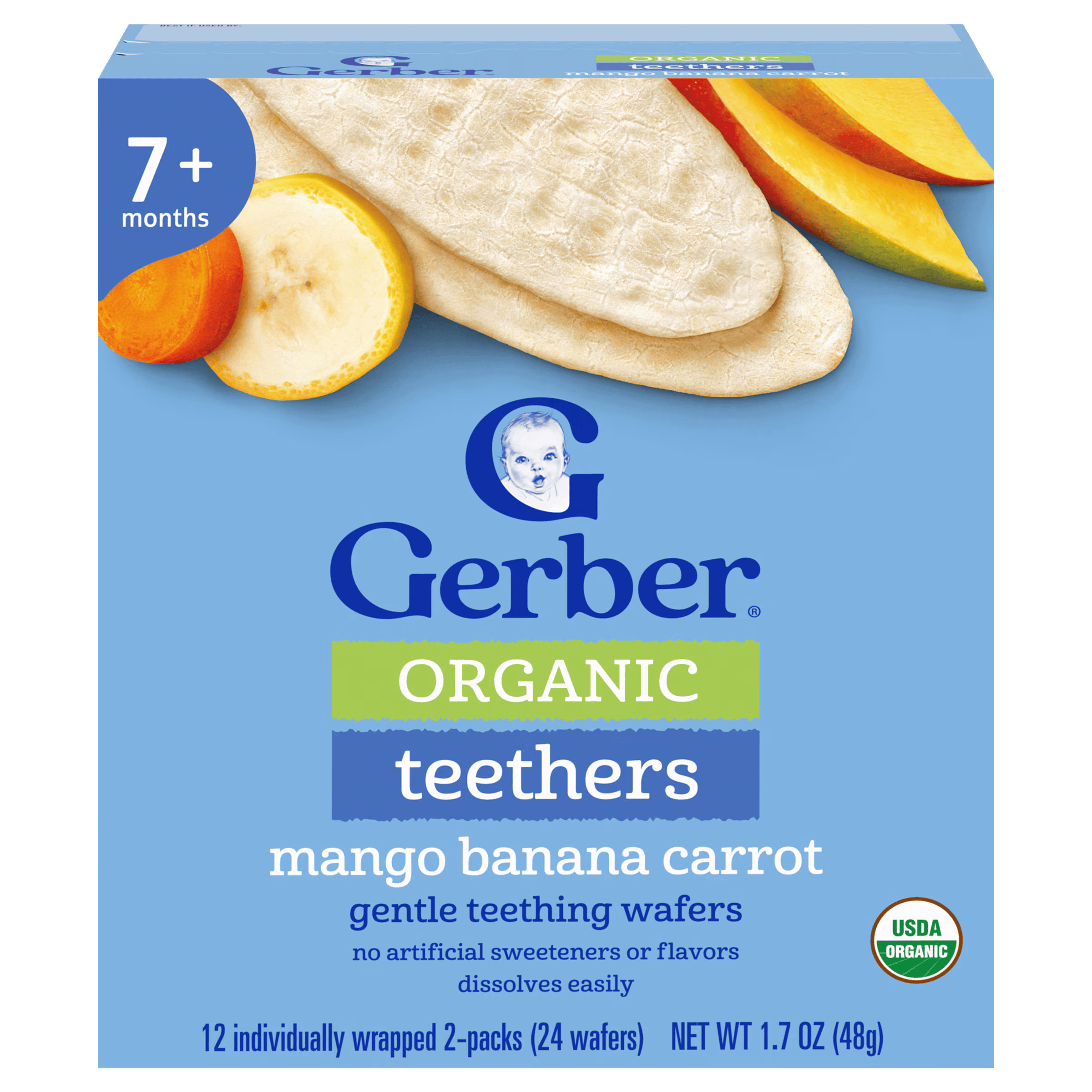 Gerber Organic Mango Banana Carrot Teethers 48g