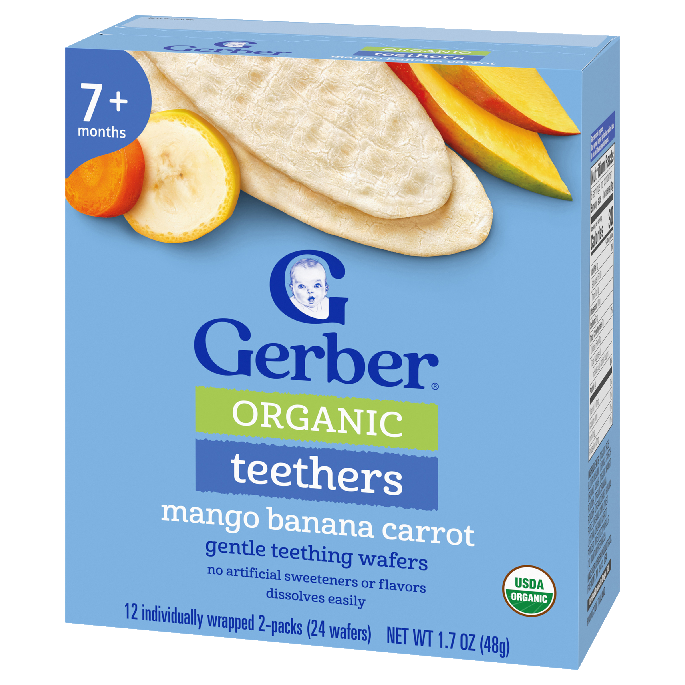 Gerber Organic Mango Banana Carrot Teethers 48g