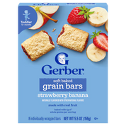Gerber Soft Baked Grain Bars Strawberry Banana 156g