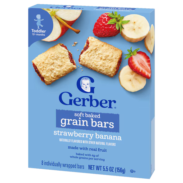 Gerber Soft Baked Grain Bars Strawberry Banana 156g