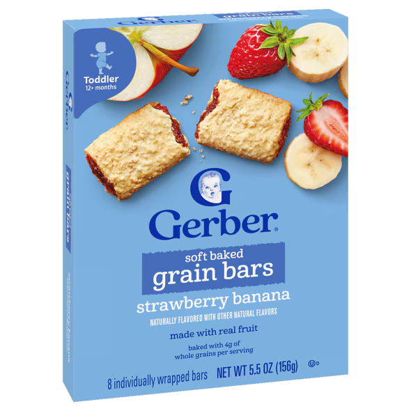 Gerber Soft Baked Grain Bars Strawberry Banana 156g