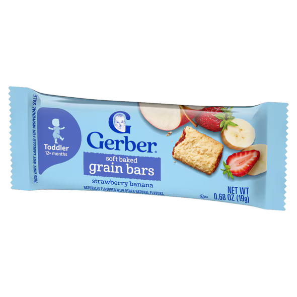 Gerber Soft Baked Grain Bars Strawberry Banana 156g