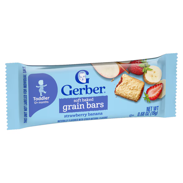 Gerber Soft Baked Grain Bars Strawberry Banana 156g