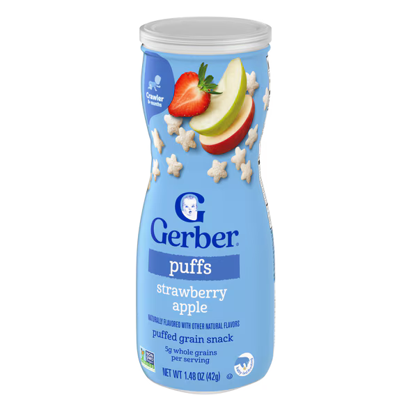 Gerber Strawberry Apple Puffs 42g