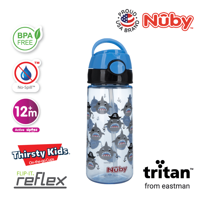 Nuby Printed Tritan Flip-it Active Bottle (18oz/532ml)