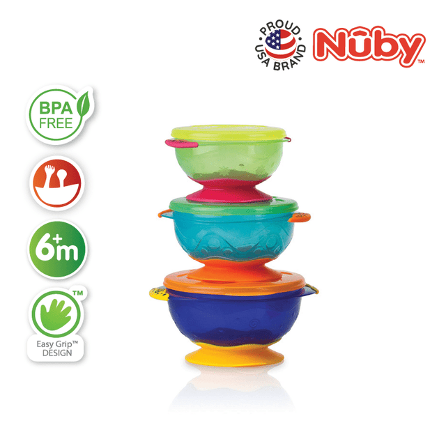 NUBY STACKABLE SUCTION BOWL (3PCS)