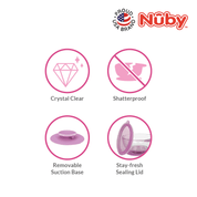 Nuby Tritan bowl with suction base and lid (Random Colour)
