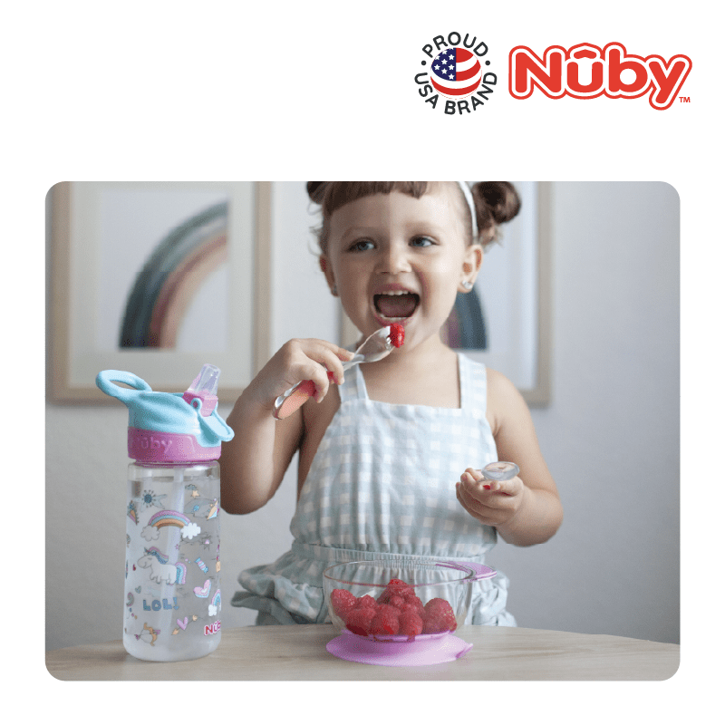 Nuby Tritan bowl with suction base and lid (Random Colour)
