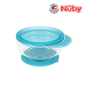 Nuby Tritan bowl with suction base and lid (Random Colour)