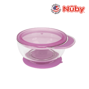 Nuby Tritan bowl with suction base and lid (Random Colour)