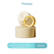 Phanpy Dust Cover & Baby Bottle Collar Ring for Anti-colic Glass/PPSU Feeding Bottle (Yellow)