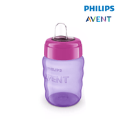 Astra Family Philips avent bottle with a purple lid.