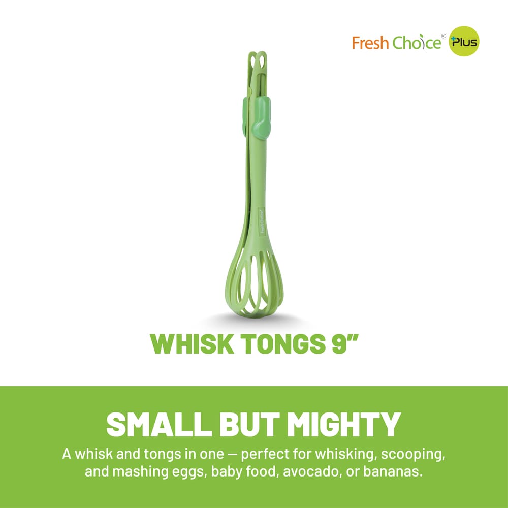 Fresh Choice Whisk Tongs 9”