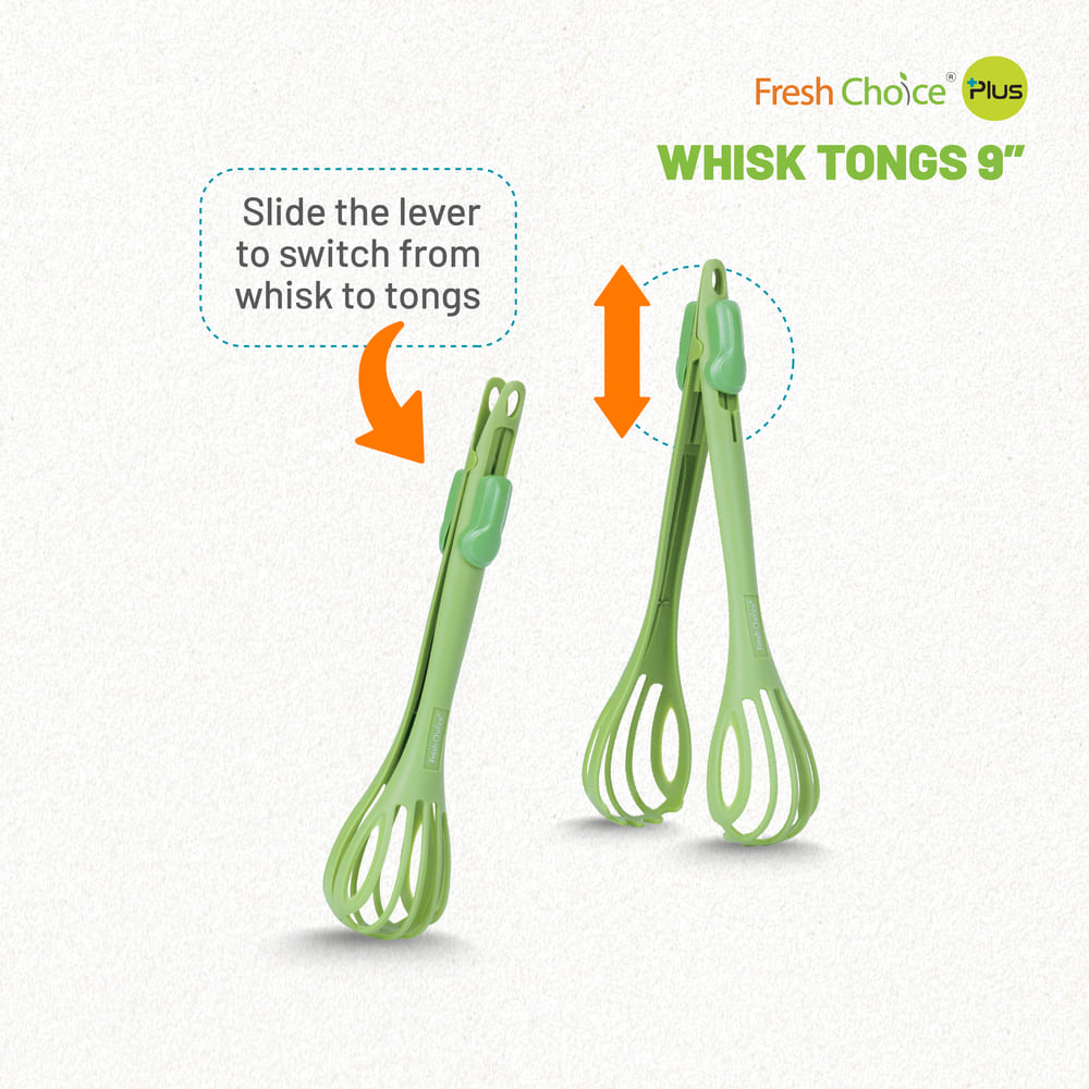 Fresh Choice Whisk Tongs 9”