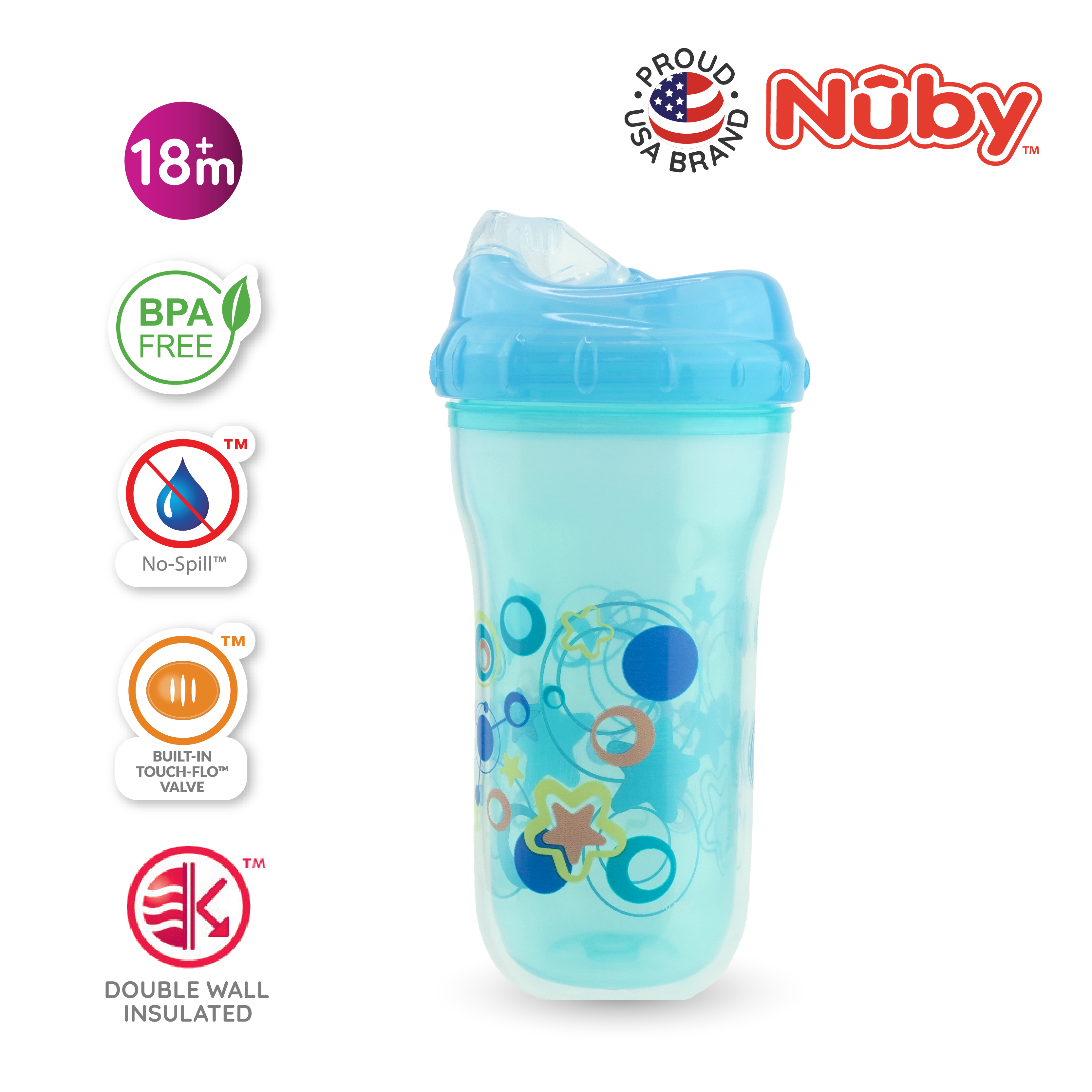 Nuby Insulated Cup WT New Sipper Top (1 Pack/9oz/270ml)